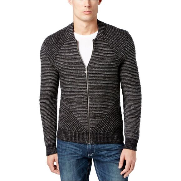 I.N.C Mens Variable Striped Cardigan Sweater, Black, NWT - Picture 1 of 1